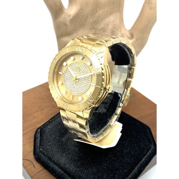 Michael Kors Women's Watch MK6911 Runway Gemmed Quartz 40mm Gold Stainless Steel - Picture 15 of 15